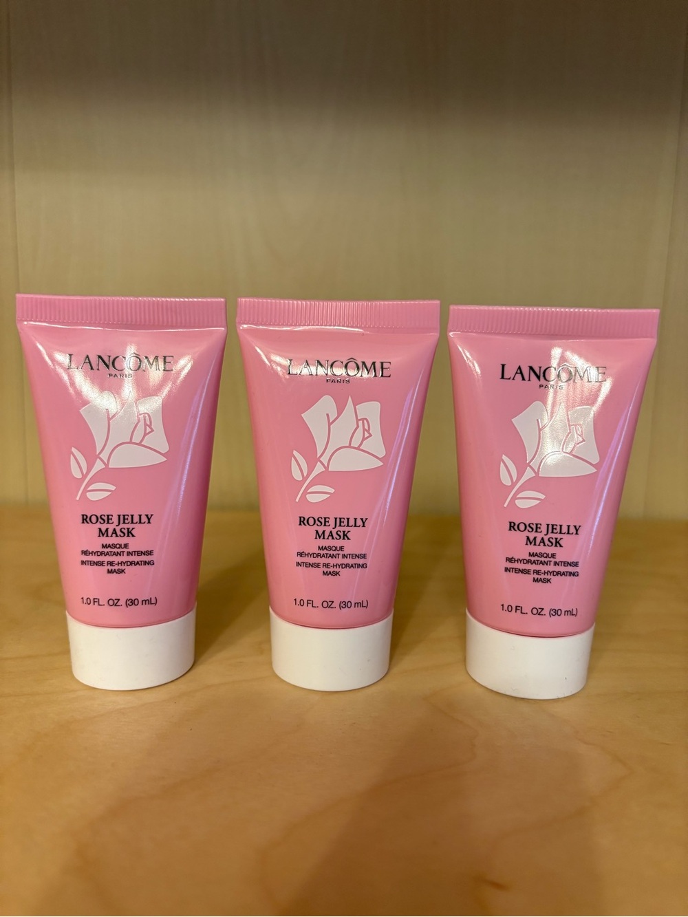 3 x Lancome Rose Jelly Mask Intense Re-Hydrating Mask Total New